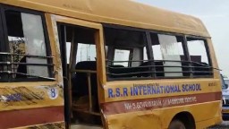 Bus Cleaner killed, several students injured as bus collides with lorry in Andhra's Nellore